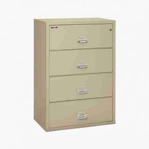 FireKing 4-3822-C Lateral Fire Rated File Cabinet with Key Lock in Parchment Color
