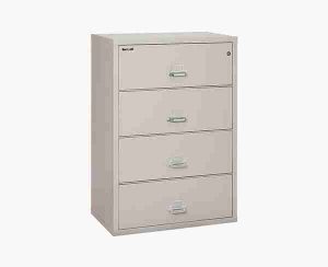 FireKing 4-3822-C Lateral Fire Rated File Cabinet with Key Lock in Platinum Color