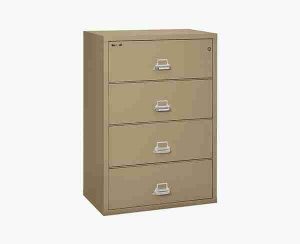 FireKing 4-3822-C Lateral Fire Rated File Cabinet with Key Lock in Sand Color