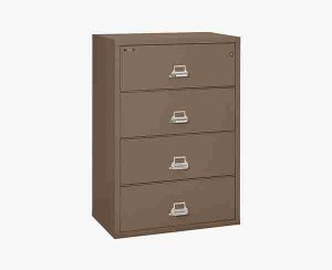 FireKing 4-3822-C Lateral Fire Rated File Cabinet with Key Lock in Tan Color