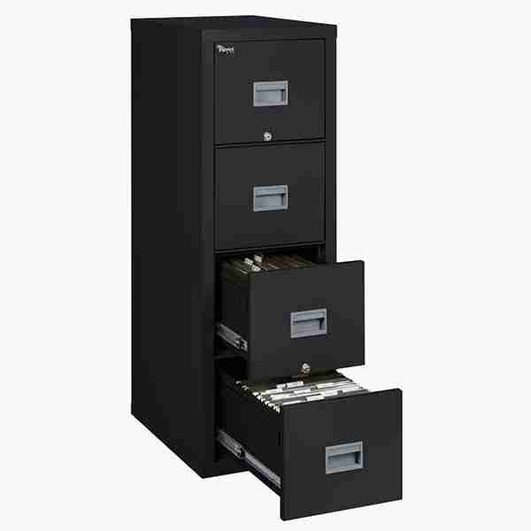 FireKing 4P1825-C 4 Drawer Patriot Vertical File Cabinet with Camlock Security in Black Color