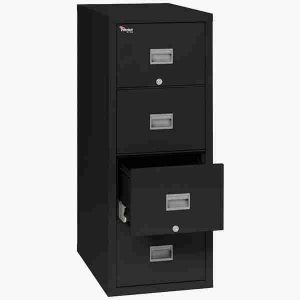 FireKing 4P1825-C 4 Drawer Patriot Vertical File Cabinet with Camlock Security in Black Color