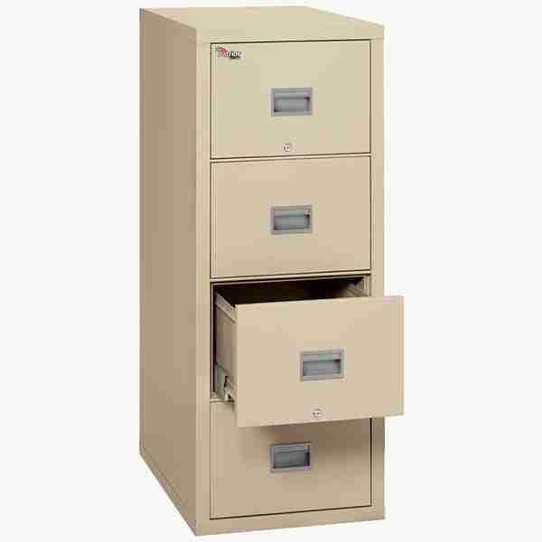 FireKing 4P1825-C 4 Drawer Patriot Vertical File Cabinet with Camlock Security in Parchment Color