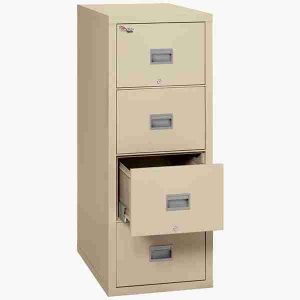 FireKing 4P1831-C Letter-Sized Patriot Vertical File Cabinet with Camlock Security in Parchment Color