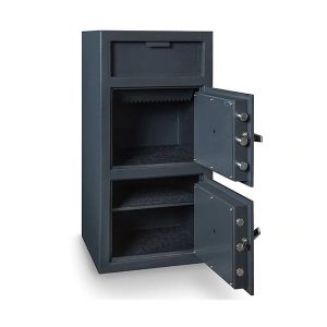 Hollon FDD-4020CC Double Door B-Rated Depository Safe with Top and Bottom Compartments and S&G Group 2 Dial Locks