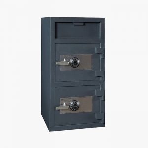 Hollon FDD-4020CC Double Door B-Rated Depository Safe with Top and Bottom Compartments and S&G Group 2 Dial Locks