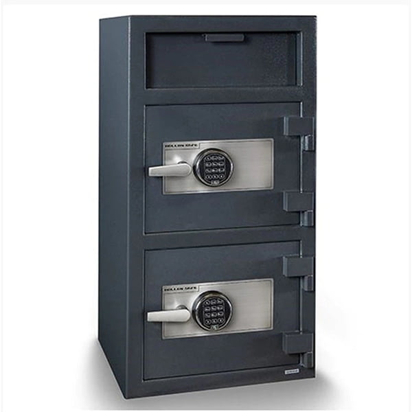Hollon FDD-4020EE Double Door B-Rated Depository Safe with Top and Bottom Compartments and UL Listed Type 1 S&G Electronic Locks.