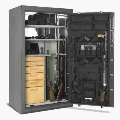 AMSEC BFII7240 Gun & Rifle Safe with Electronic Lock, 5-Spoke Handle and Pull Handle - Shelves, Drawer & Door Organizer