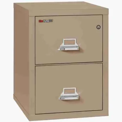 FireKing 2-1825-C Fire File Cabinet in Taupe with UL High-Security Key Lock