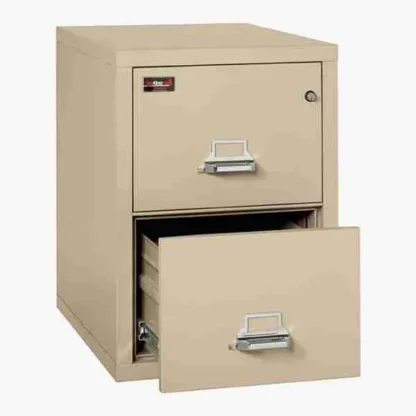 FireKing 2-1929-2 Two Hour Vertical Fire File Cabinet with UL High-Security Key Lock in Parchment Color