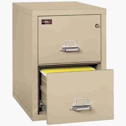 FireKing 2-1929-2 Two Hour Vertical Fire File Cabinet with UL High-Security Key Lock in Parchment Color