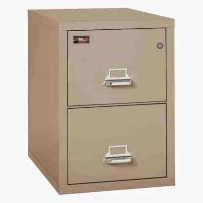 FireKing 2-1929-2 Two Hour Vertical Fire File Cabinet with UL High-Security Key Lock in Taupe Color