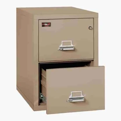 FireKing 2-1929-2 Two Hour Vertical Fire File Cabinet with UL High-Security Key Lock in Taupe Color