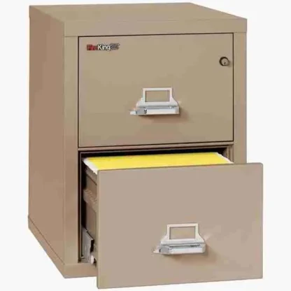 FireKing 2-2125-C Fire File Cabinet in Taupe with UL High-Security Key Lock