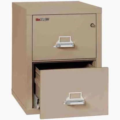 FireKing 2-2125-C Fire File Cabinet in Taupe with UL High-Security Key Lock