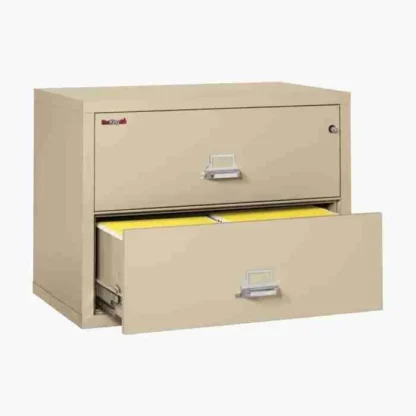 FireKing 2-3822-C Lateral Fire File Cabinet in Parchment with UL High-Security Key Lock