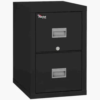 FireKing 2P1825-C 2-Drawer Patriot Vertical File Cabinet in Black Color with UL High-Security Key Lock