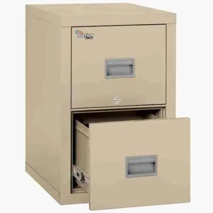 FireKing 2P1825-C 2-Drawer Patriot Vertical File Cabinet in Parchment Color with UL High-Security Key Lock