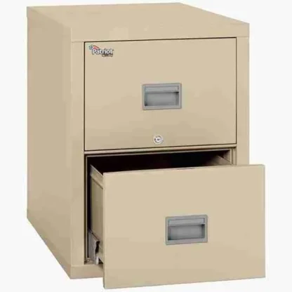 FireKing 2P1831-C 2-Drawer Letter-Sized Patriot Vertical File Cabinet in Parchment Color with UL High-Security Key Lock