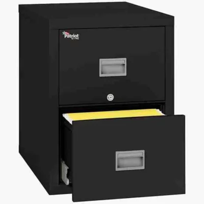 FireKing 2P2131-C 2-Drawer Legal-Sized Patriot Vertical File Cabinet in Black Color with UL High-Security Key Lock