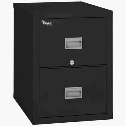 FireKing 2P2131-C 2-Drawer Legal-Sized Patriot Vertical File Cabinet in Black Color with UL High-Security Key Lock