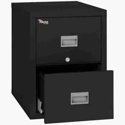 FireKing 2P2131-C 2-Drawer Legal-Sized Patriot Vertical File Cabinet in Black Color with UL High-Security Key Lock