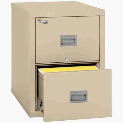 FireKing 2P2131-C 2-Drawer Legal-Sized Patriot Vertical File Cabinet in Parchment Color with UL High-Security Key Lock