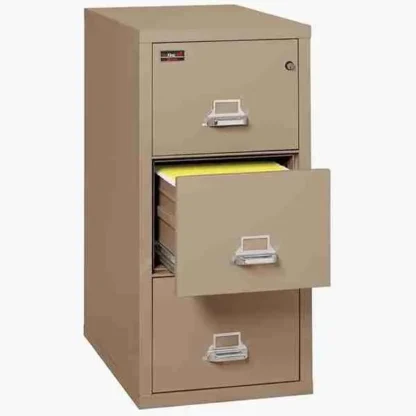 FireKing 3-1943-2 Two-Hour Vertical Fire File Cabinet in Taupe with UL High-Security Key Lock