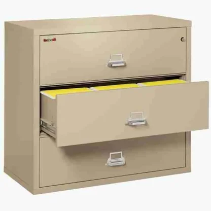 FireKing 3-4422-C Lateral Fire File Cabinet in Parchment with UL High-Security Key Lock