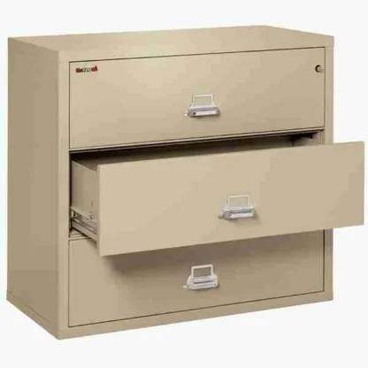 FireKing 3-4422-C Lateral Fire File Cabinet in Parchment with UL High-Security Key Lock