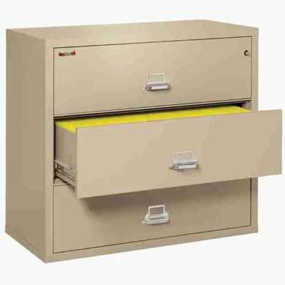 FireKing 3-4422-C Lateral Fire File Cabinet in Parchment with UL High-Security Key Lock