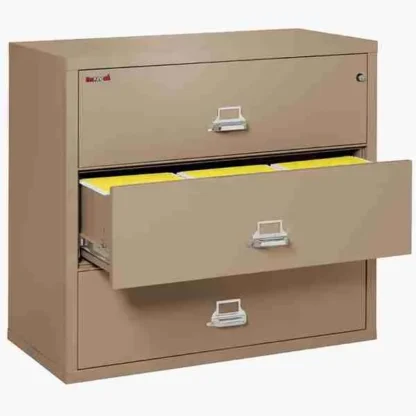 FireKing 3-4422-C Lateral Fire File Cabinet in Taupe with UL High-Security Key Lock