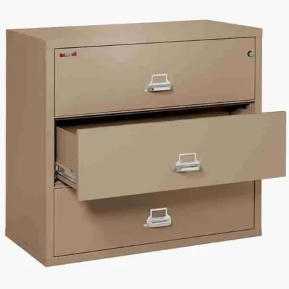 FireKing 3-4422-C Lateral Fire File Cabinet in Taupe with UL High-Security Key Lock