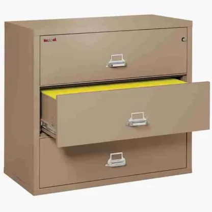 FireKing 3-4422-C Lateral Fire File Cabinet in Taupe with UL High-Security Key Lock