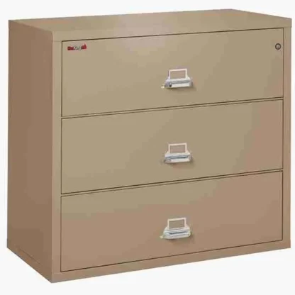 FireKing 3-4422-C Lateral Fire File Cabinet in Taupe with UL High-Security Key Lock