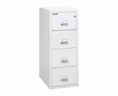 FireKing 4-1831-C Fire-Rated Vertical File Cabinet with UL High-Security Key Lock in Arctic White