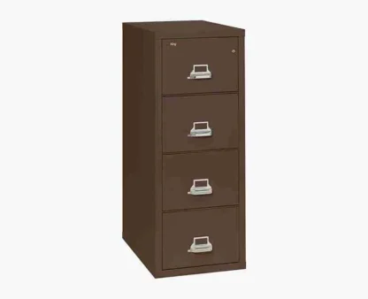 FireKing 4-1831-C Fire-Rated Vertical File Cabinet with UL High-Security Key Lock in Brown