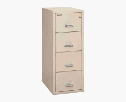 FireKing 4-1831-C Fire-Rated Vertical File Cabinet with UL High-Security Key Lock in Champagne