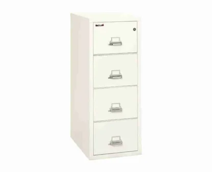 FireKing 4-1831-C Fire-Rated Vertical File Cabinet with UL High-Security Key Lock in Ivory White