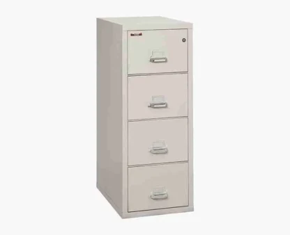 FireKing 4-1831-C Fire-Rated Vertical File Cabinet with UL High-Security Key Lock in Platinum