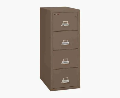 FireKing 4-1831-C Fire-Rated Vertical File Cabinet with UL High-Security Key Lock in Tan