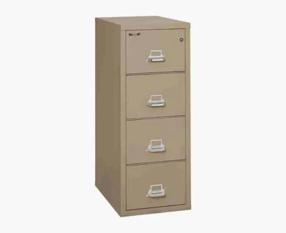 FireKing 4-1831-C Fire-Rated Vertical File Cabinet with UL High-Security Key Lock in Taupe