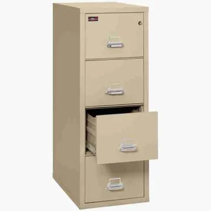 FireKing 4-1956-2 Two-Hour Vertical Fire File Cabinet in Parchment with UL High-Security Key Lock