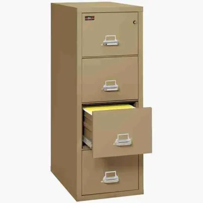 FireKing 4-1956-2 Two-Hour Vertical Fire File Cabinet in Sand with UL High-Security Key Lock