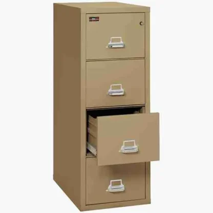 FireKing 4-1956-2 Two-Hour Vertical Fire File Cabinet in Sand with UL High-Security Key Lock