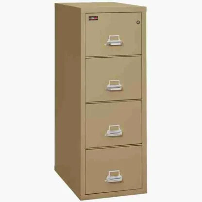 FireKing 4-1956-2 Two-Hour Vertical Fire File Cabinet in Sand with UL High-Security Key Lock