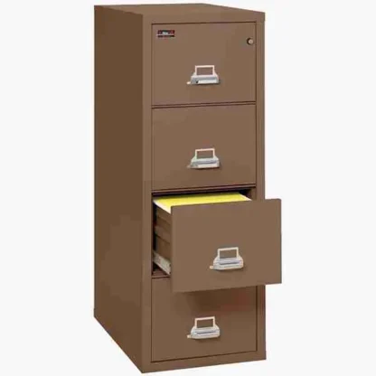 FireKing 4-1956-2 Two-Hour Vertical Fire File Cabinet in Tan with UL High-Security Key Lock