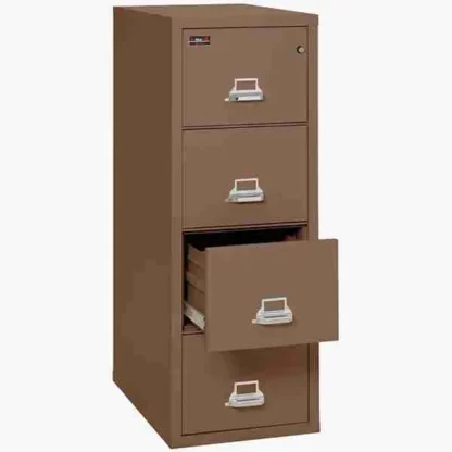 FireKing 4-1956-2 Two-Hour Vertical Fire File Cabinet in Tan with UL High-Security Key Lock