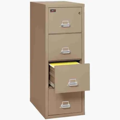 FireKing 4-1956-2 Two-Hour Vertical Fire File Cabinet in Taupe with UL High-Security Key Lock