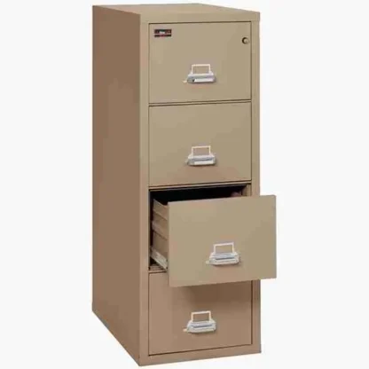 FireKing 4-1956-2 Two-Hour Vertical Fire File Cabinet in Taupe with UL High-Security Key Lock